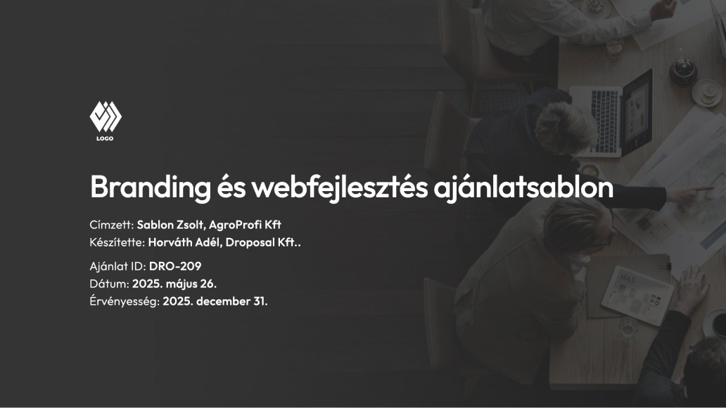 Branding és webfejlesztés ajánlatsablon