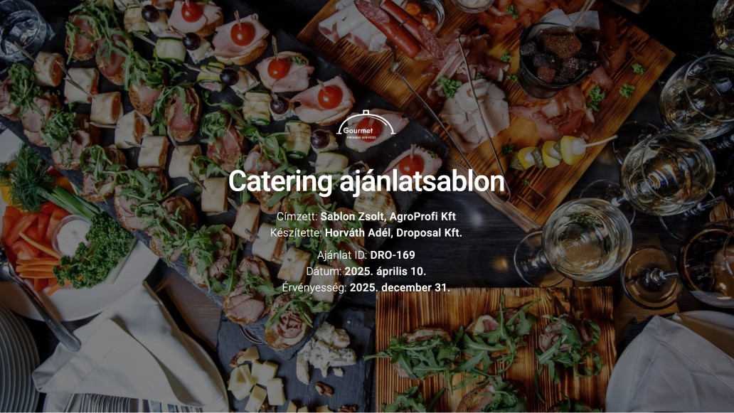 Catering ajánlatsablon