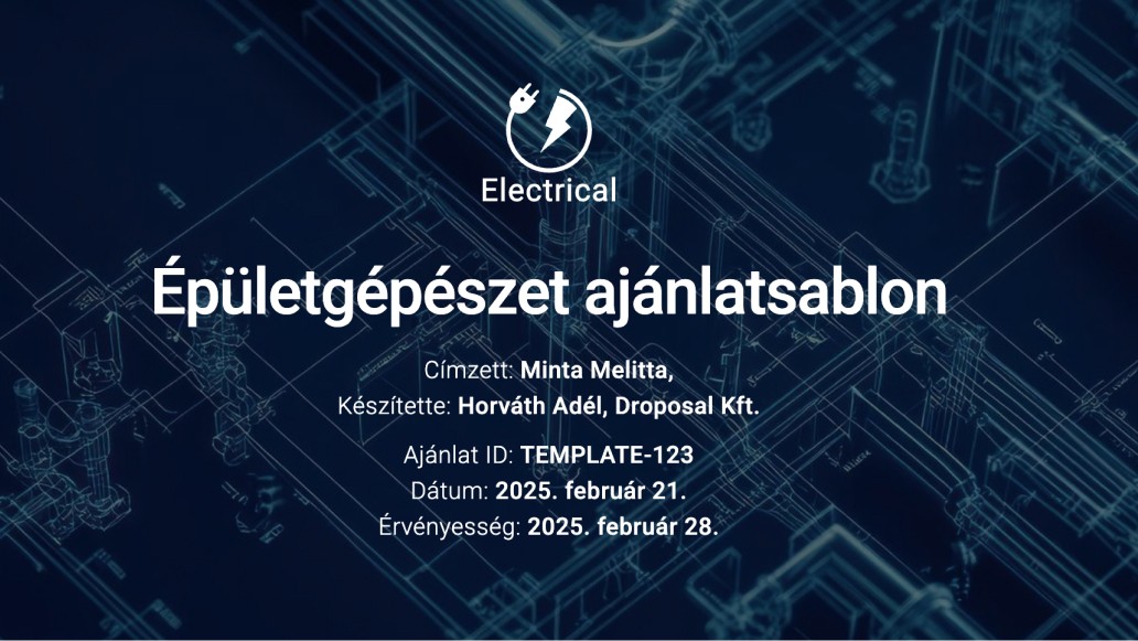 Épületgépészet ajánlatsablon
