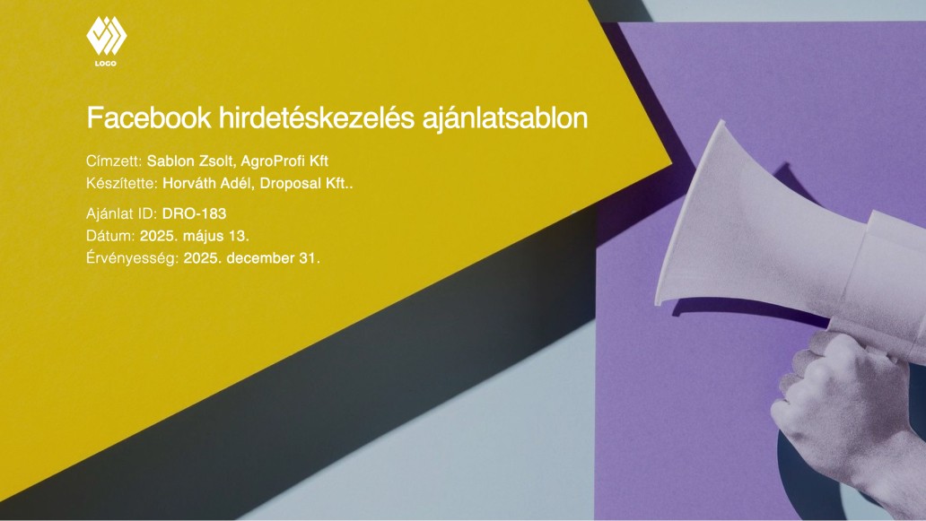 Facebook hirdetéskezelés ajánlatsablon