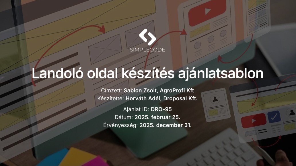 Landoló oldal készítés ajánlatsablon