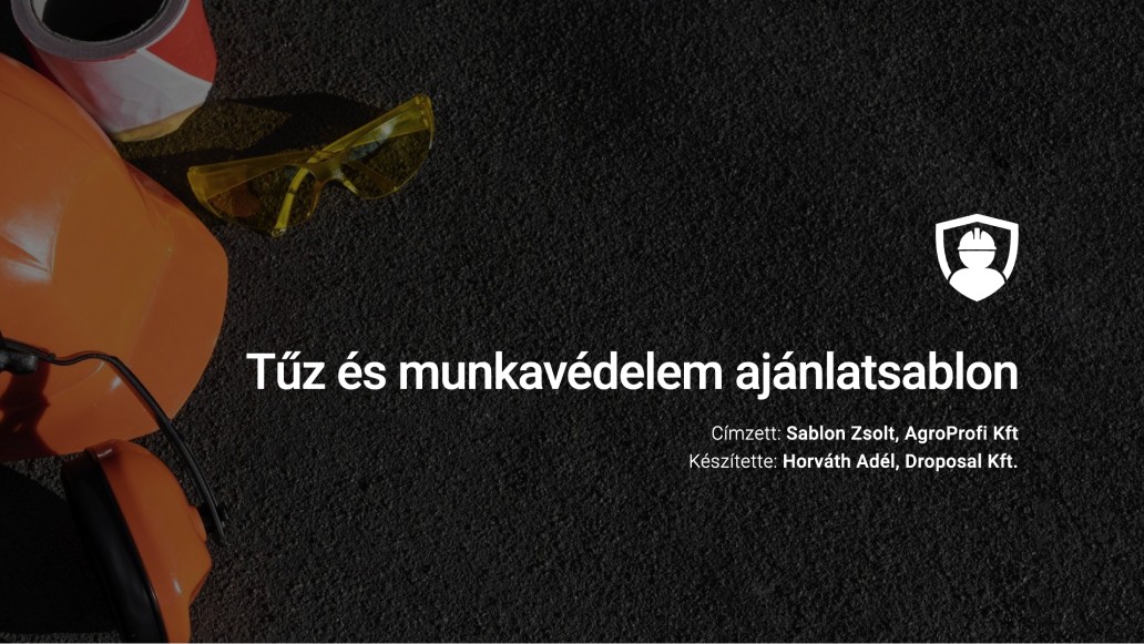 Tűz és munkavédelem ajánlatsablon