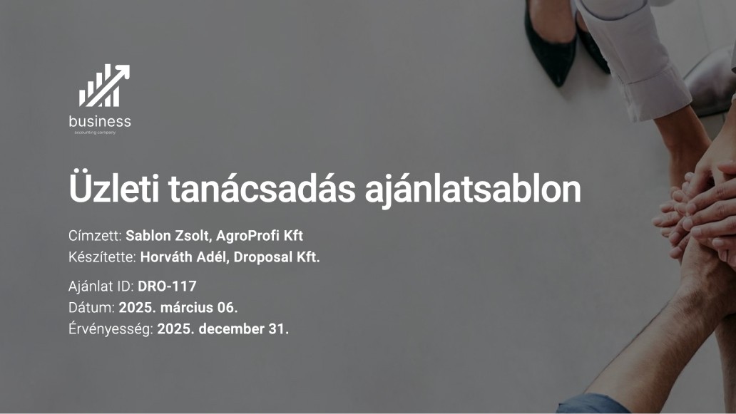 Üzleti tanácsadás ajánlatsablon